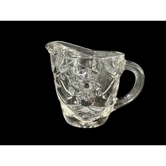 Star Of David Pattern Creamer & Oatmeal Glass Bowls Set Of 4 Replacement Pieces - Picture 4 of 16